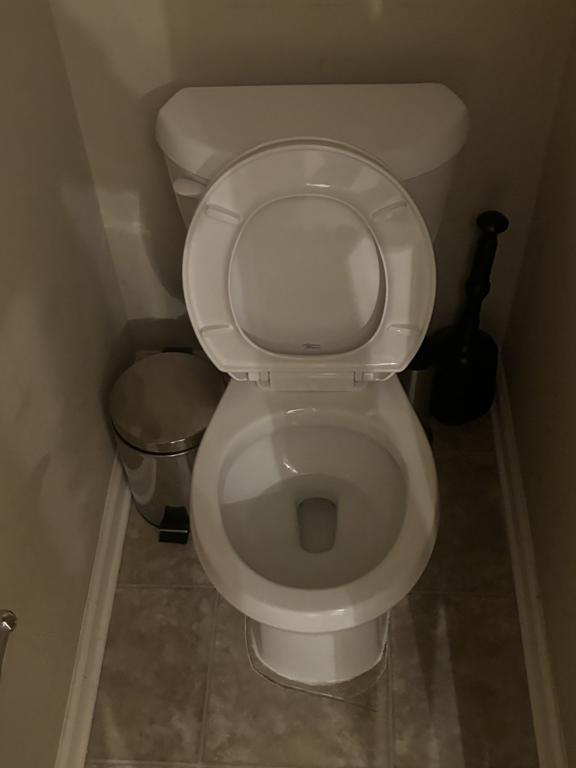 Toilet area after bathroom cleaning